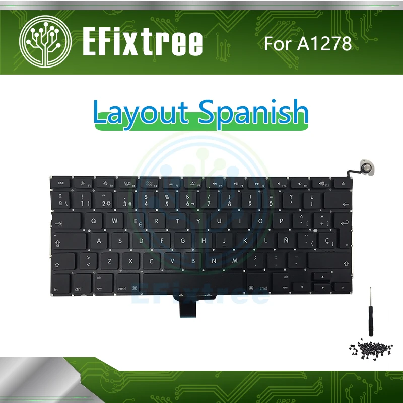 

Spanish For Macbook Pro 13'' A1278 Keyboard Screw Screwdriver Replacement Layout 2009 2010 2011 2012 EMC 2326 2351 2419 2555