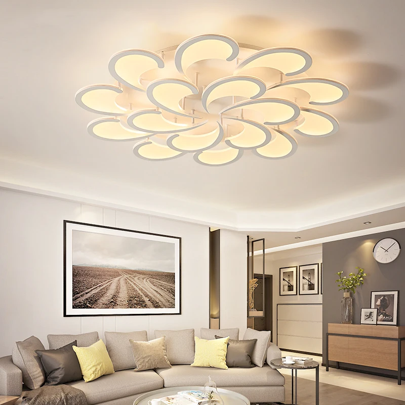 

New Modern led strip Ceiling Light For Living Room Bedroom Creativity Flower Type lighting fixtures AC85V~260V Lampara de techo