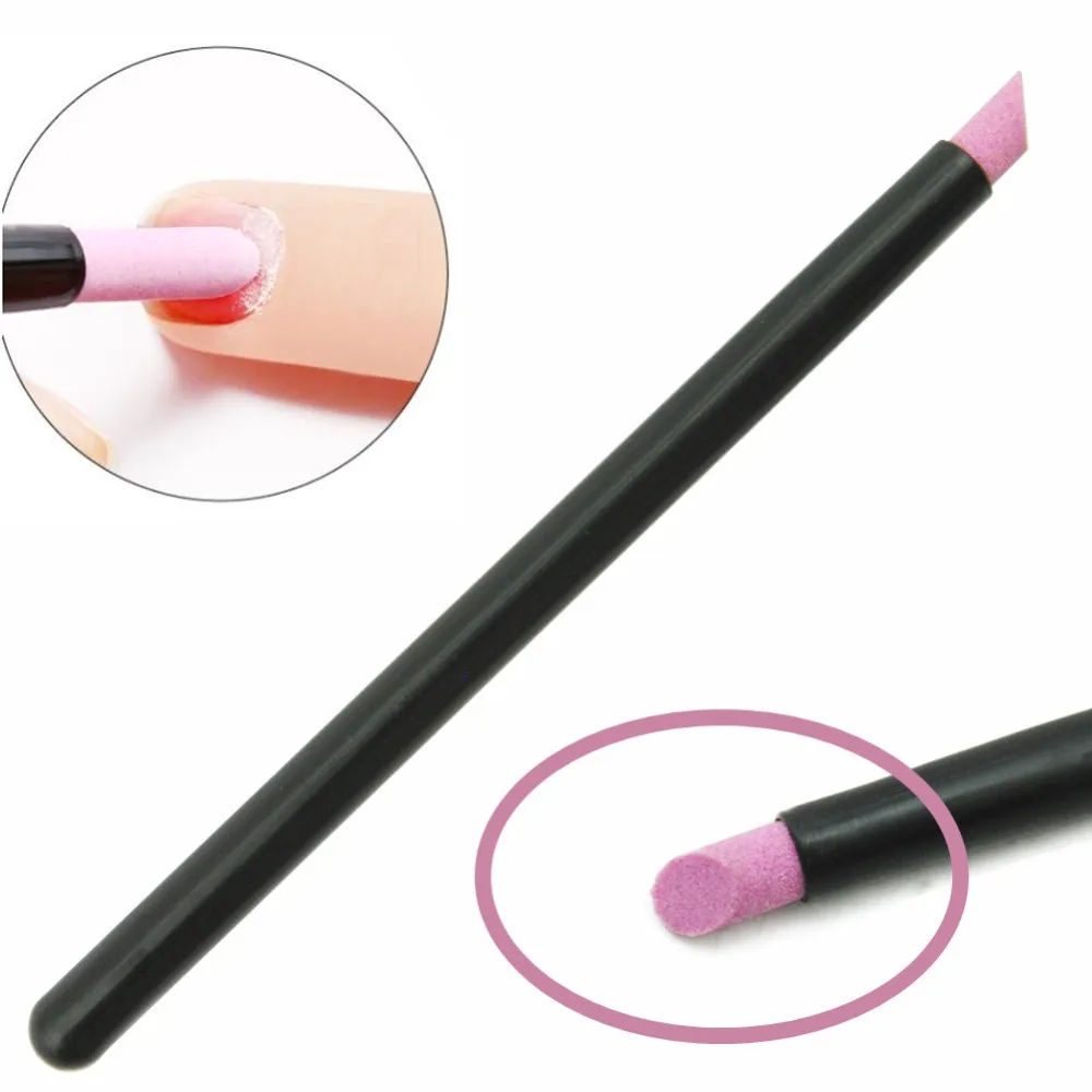 

1pcs Black Quartz Scrubs Stone Cuticle Stick Pen Spoon Cut Nail Pusher Manicure Care Tools Cuticle Nail Art Pusher