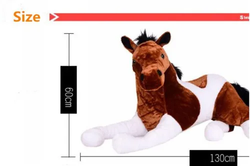 Fancytrader 51'' Giant Soft Plush Emulational Horse Toy Big Lifelike Stuffed Horse 130cm 4 Colors Terrific Simulation Gift (8)
