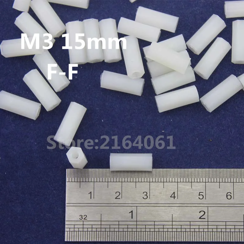buy 100pcs M3 15mm Nylon White Hex F F Standoff Support Pole Fasteners PCB Board Screw For DIY #M3