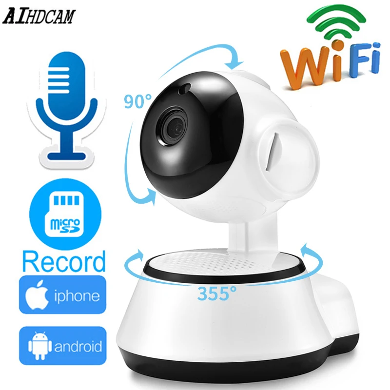 Домашняя беспроводная камера безопасности IP умная WiFi Wi Fi аудио запись наблюдения