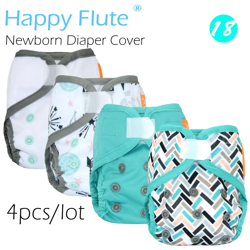 Новинка!(4 шт./лот) Happy Flute Новорожденные пеленки крышка для NB ребенка, двойной утечки охранников, водонепроницаемый и дышащий