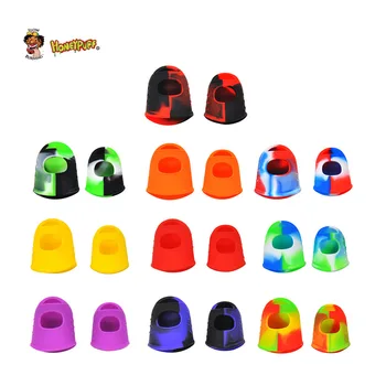 

HONEYPUFF Twain FDA Silicone Finger Cover Silicone Elastic Soak Off Cap Clip Manicure Cleaning Wax Oil Tool Smoking Wholesale