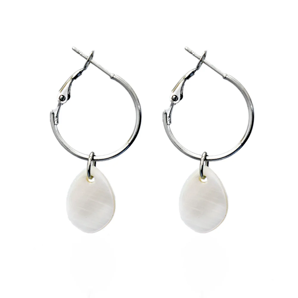 

Bing Tu Hanging Shell Water Drop Pendant Drop Dangle Earrings For Women Jewelry Korean Geometric Round Earring boucle d'oreille