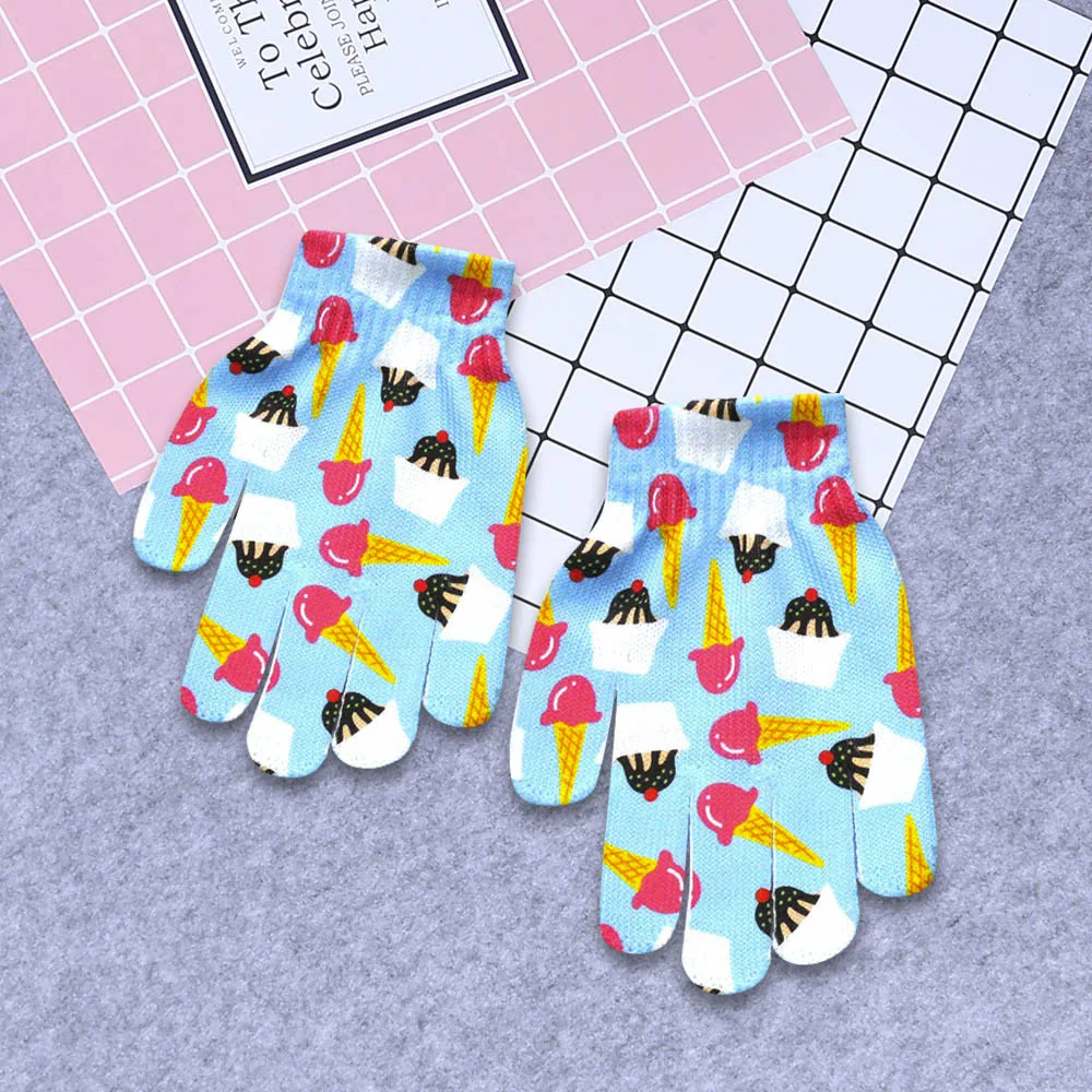 Перчатки guantes Детские ганты Милые 3D eldiven с животным принтом вязаные Kitty Pet детские милые перчатки Модные теплые зимние перчатки L50 - Цвет: F