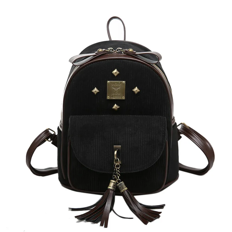 2017 New Fringe font b Backpack b font font b women b font College Student Bag