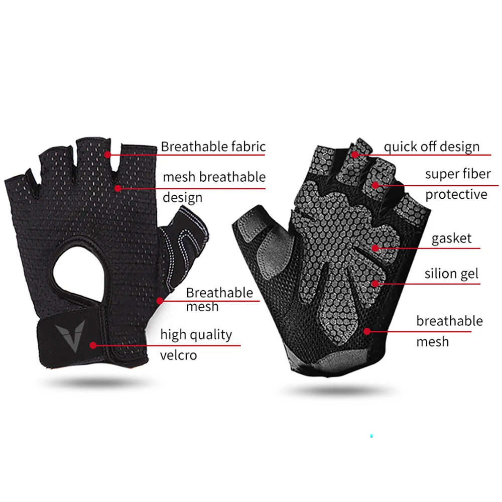 Veidoorn Professional gym gloves fitness gloves men women hands protecting breathable sports gloves for crossfit weight-lifting