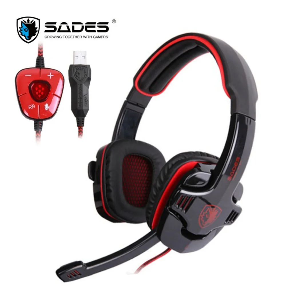 SADES SA901 Игровые наушники Виртуальная 7 1 стерео объемная USB игровая гарнитура с