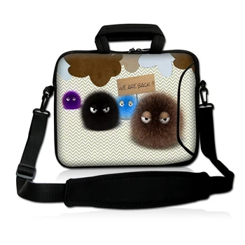 

Free Shipping Cute Furry balls Soft 10"Laptop Messenger Shouler Bag Notebook Sleeve Case For Macbook 9.7"~10.2" Laptop Tablet PC