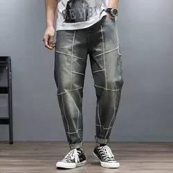Idopy Модные мужские брендовые дизайнерские облегающая полосатая джинсы стрейч синие джинсы винтажный выстиранный джинс брюки для мужчин