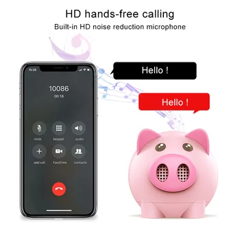 

Hot Sale Portable Bluetooth Speaker Piggy Shaped Mini Stereo USB TF Card Wireless Speaker