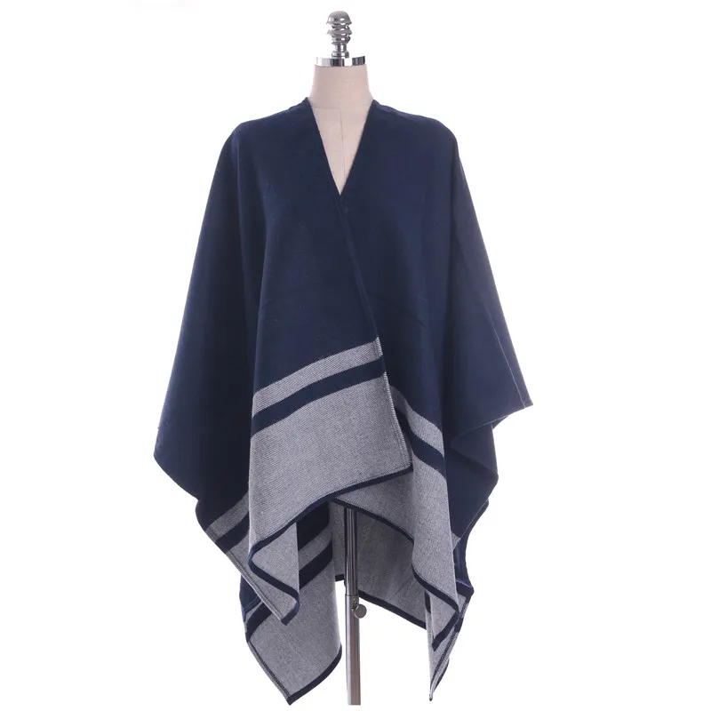 

2017 New Brand Women's Winter Poncho Vintage Blanket Women's Pashmina For Lady Knitted Shawl Cape Cashmere Scarf 130*150CM