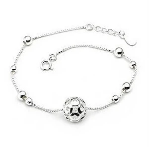 

Hot Sale Promotion 2016 New Little Round Ball 925 Sterling Silver Anklets for Women Jewelry Gift