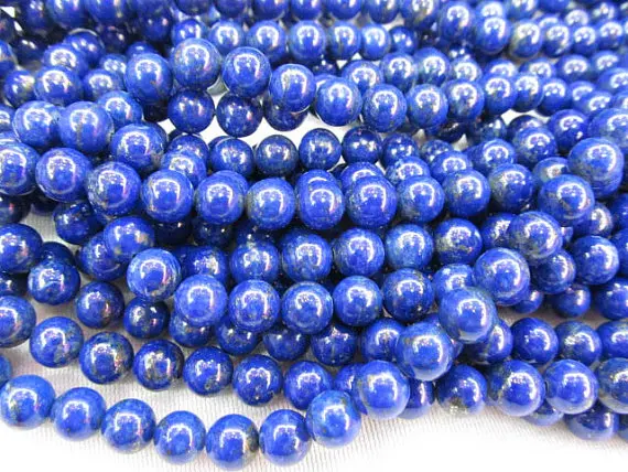 

AA grade 12mm 16inch genuine lapis lazuli charm beads round ball blue gold jewelry bead
