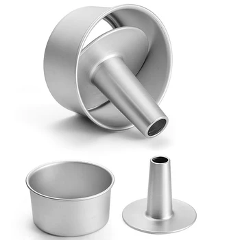 

4 inch 6inch 8inch Aluminum Alloy Round Chiffon Cake Pan Removable Bottom Hollow Chimney Cake Mold DIY Baking Cake Tools