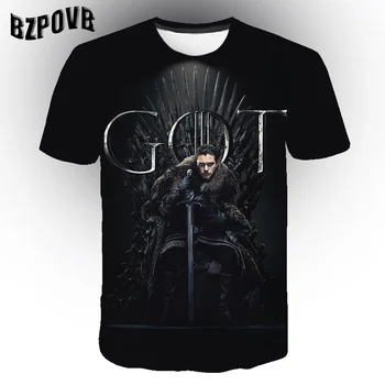 

New pattern Iron Throne 2019 game of thrones t shirt 3D Print T-Shirt Men Short Sleeve Summer Tops Tee streetwear