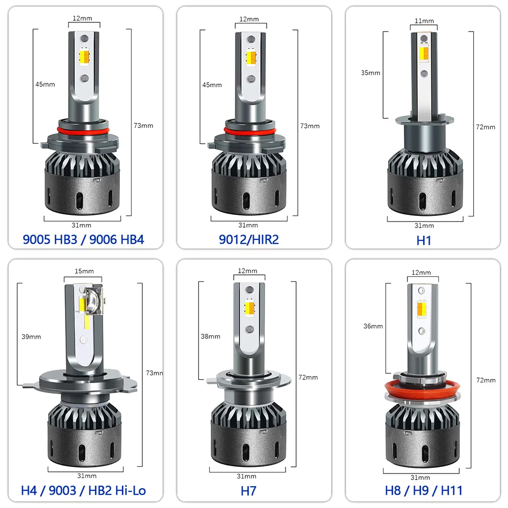 60W Противотуманные фары H11 H1 H4 H7 светодиодный Canbus без ошибки для автомобильных фар(3 цвета 6000K 4300K 3000K 9005 9006 H8 автоматическое Противотуманные фары 12V