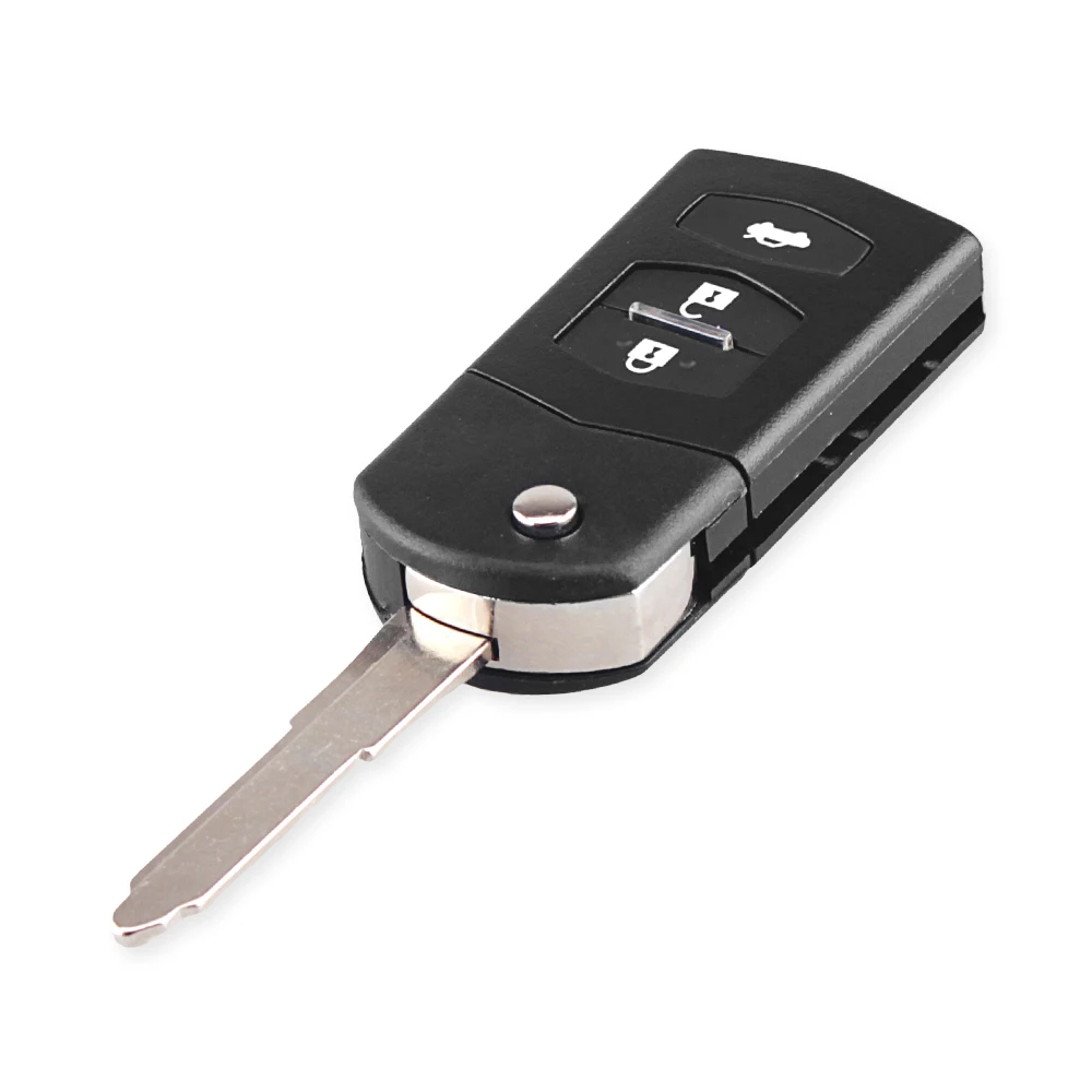 KEYYOU для Mazda 3 5 6 складной Флип дистанционный Автомобильный ключ Замена Черный Брелок чехол брелок 3 кнопки Замена ключа
