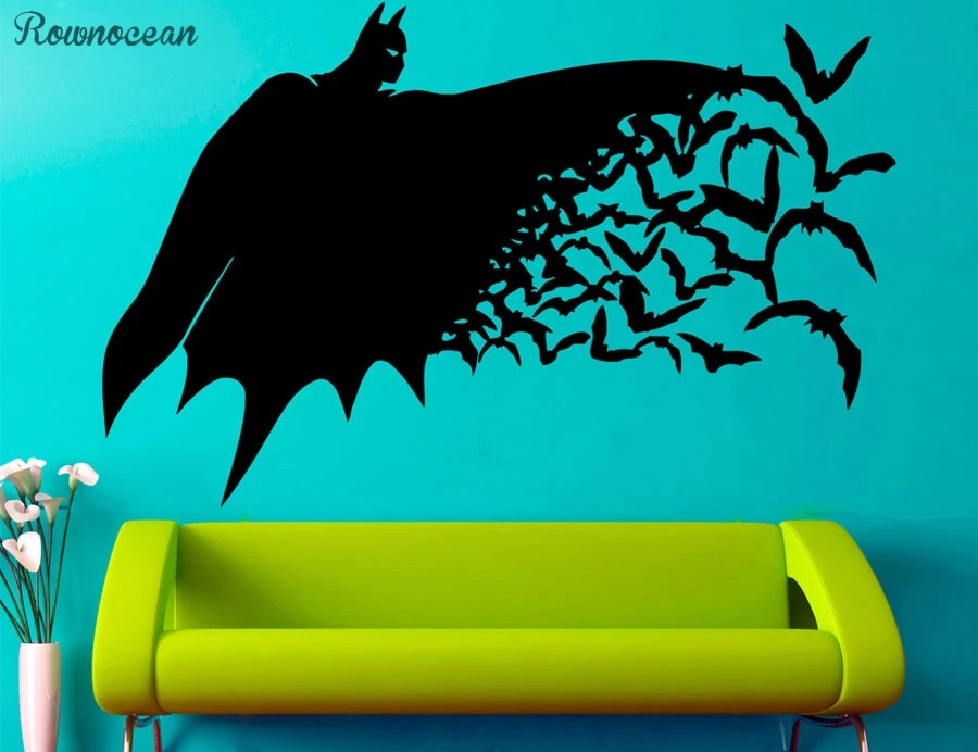 Batman Wall Sticker Dark Knight Vinyl Decal Comics Wall Decals Wall ...