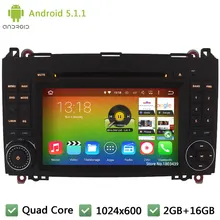 Quad core Android 5.1.1 1024*600 Car DVD Player Radio Audio Stereo Screen GPS For Benz A-class W169 A150 A170 Viano Vito W639