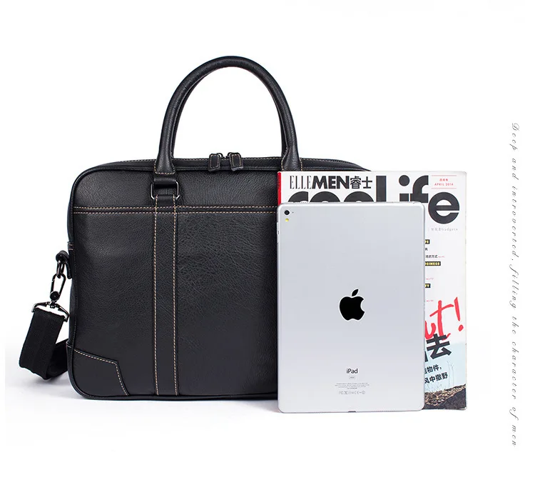 Мужской портфель сумки для 14 "ноутбука мужская деловая сумка из коровьей кожи сумки высокого качества кожаные офисные сумки на плечо