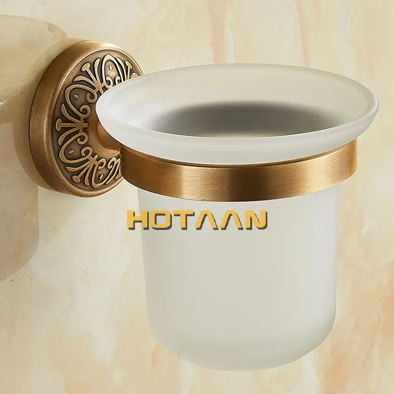 Antique Brass Color Wall Mounted Solid Aluminium Made Anti-Rust Toilet Brush Holder For Bathroom Accessories Set Bath Products bathroom accessories,toilet brush holder