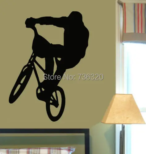 Boy Bicycle Vinyl Wall Decal Giant BMX Bike Bicycle Art ...