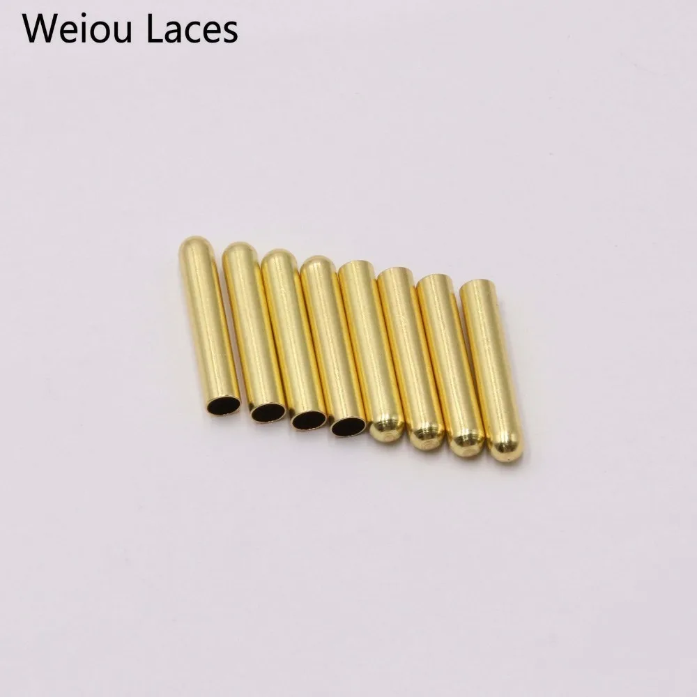 Weiou 4 шт. 1 комплект из 4x22 мм бесшовные металлические шнурки наконечники для замены головки ремонтные поддоны DIY пистончики для кроссовок серебристый золотой черный