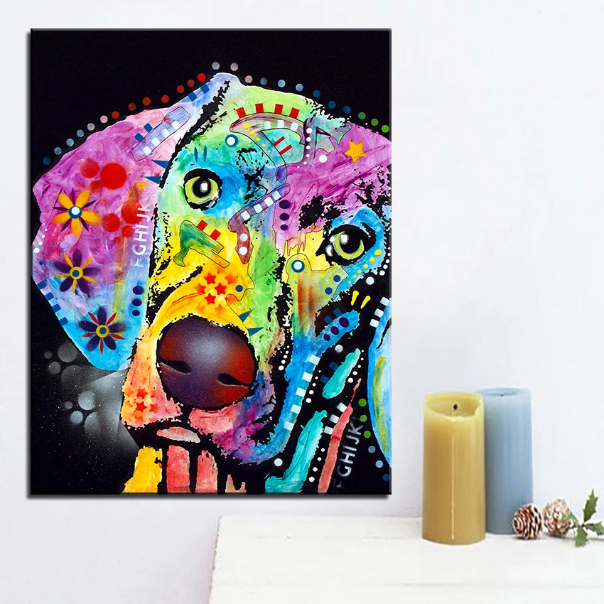 

Large size Print Oil Painting Wall painting Weimaraner Pop art Decorative Wall Art Picture For Living Room paintng No Frame