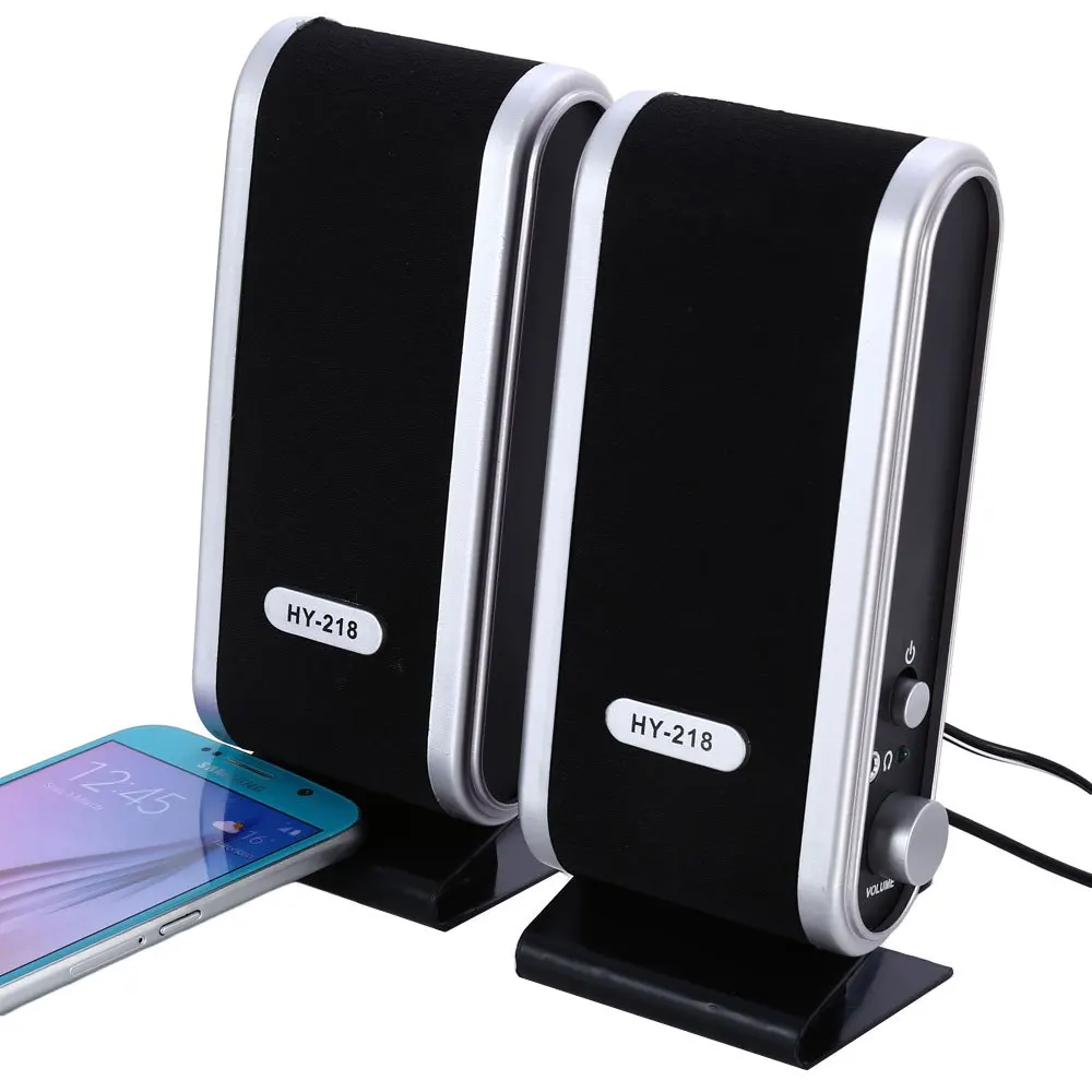 HY 218 USB Powered Multimedia Stereo Audio Speakers with Headphone Jack