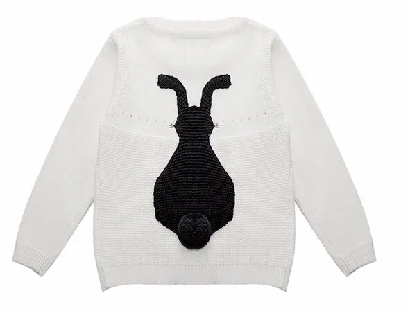 Новинка года; сезон осень-весна; брендовые комплекты одежды для девочек детские свитера для детей 0-5 лет модная одежда для мальчиков вязаный шерстяной костюм с вышитым кроликом