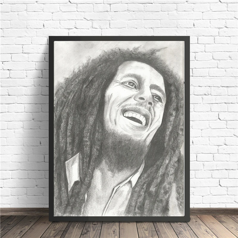 Reggae Bob Marley Hitam Putih Wallpaper Kanvas Lukisan Cetak Kamar Tidur Dekorasi Rumah Modern Dinding Seni Lukisan Cat Minyak Poster Kerangka Painting Calligraphy Aliexpress