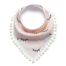 Детские нагрудники из хлопка, кружева, кисточкой, двойной слюнявчик, мультфильм, треугольник, водонепроницаемое полотенце для младенцев, тряпки для детей, для самостоятельного кормления