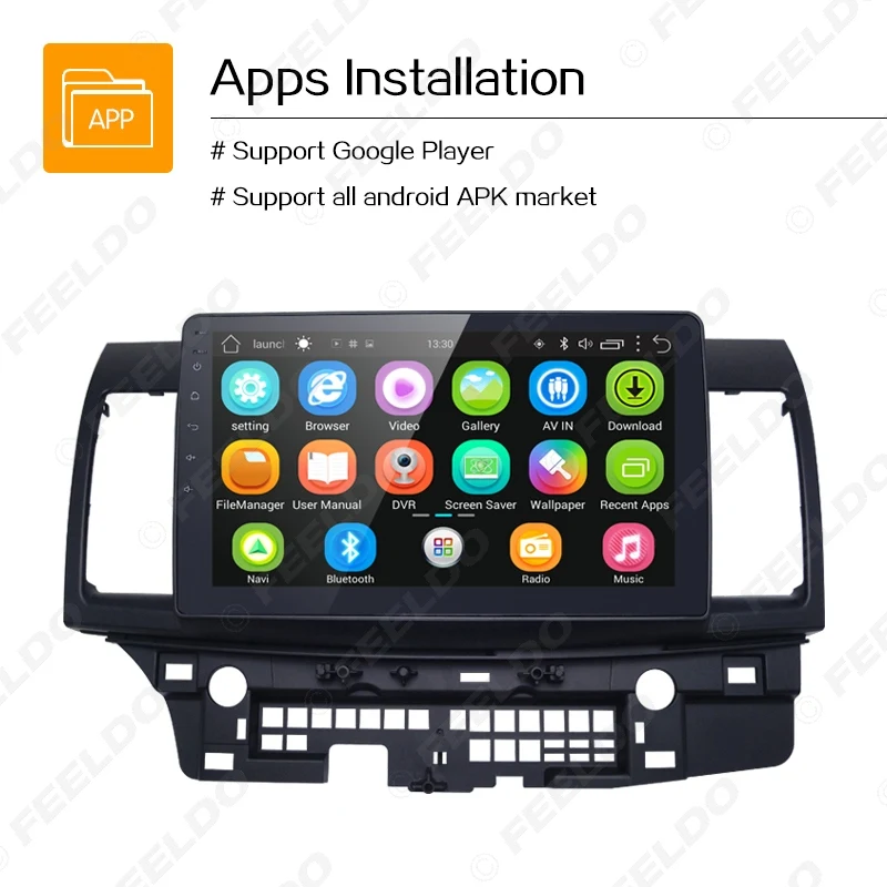 Sale FEELDO 10inch Bigger HD Screen Android 6.0 Quad Core Car Media Player With GPS Navi Radio For  Mitsubishi Lancer EX #MX5269 19