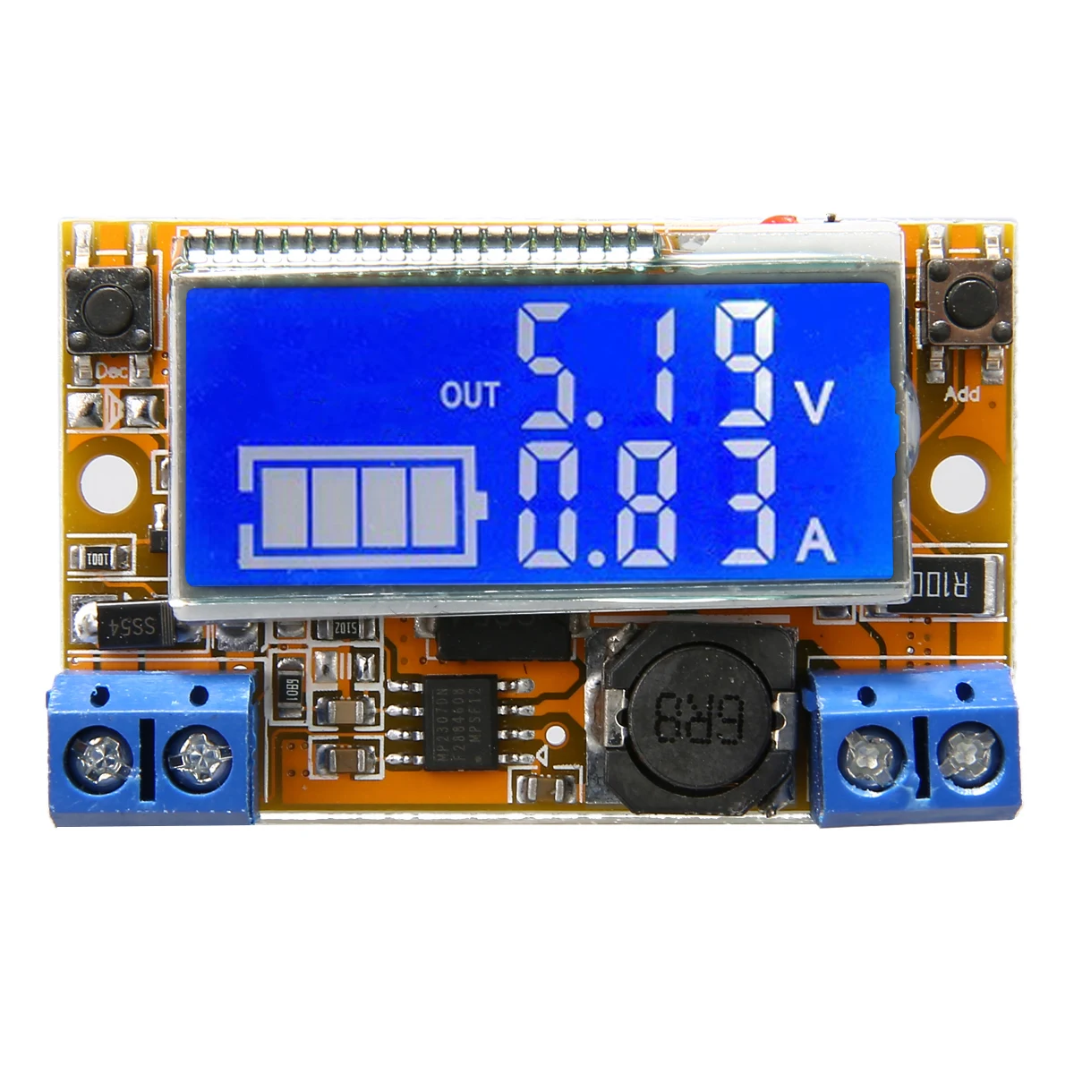 

New LCD Display Screen DC-DC Adjustable Step Down Power Supply Module/Voltage Current with Acrylic Enclosure Kit