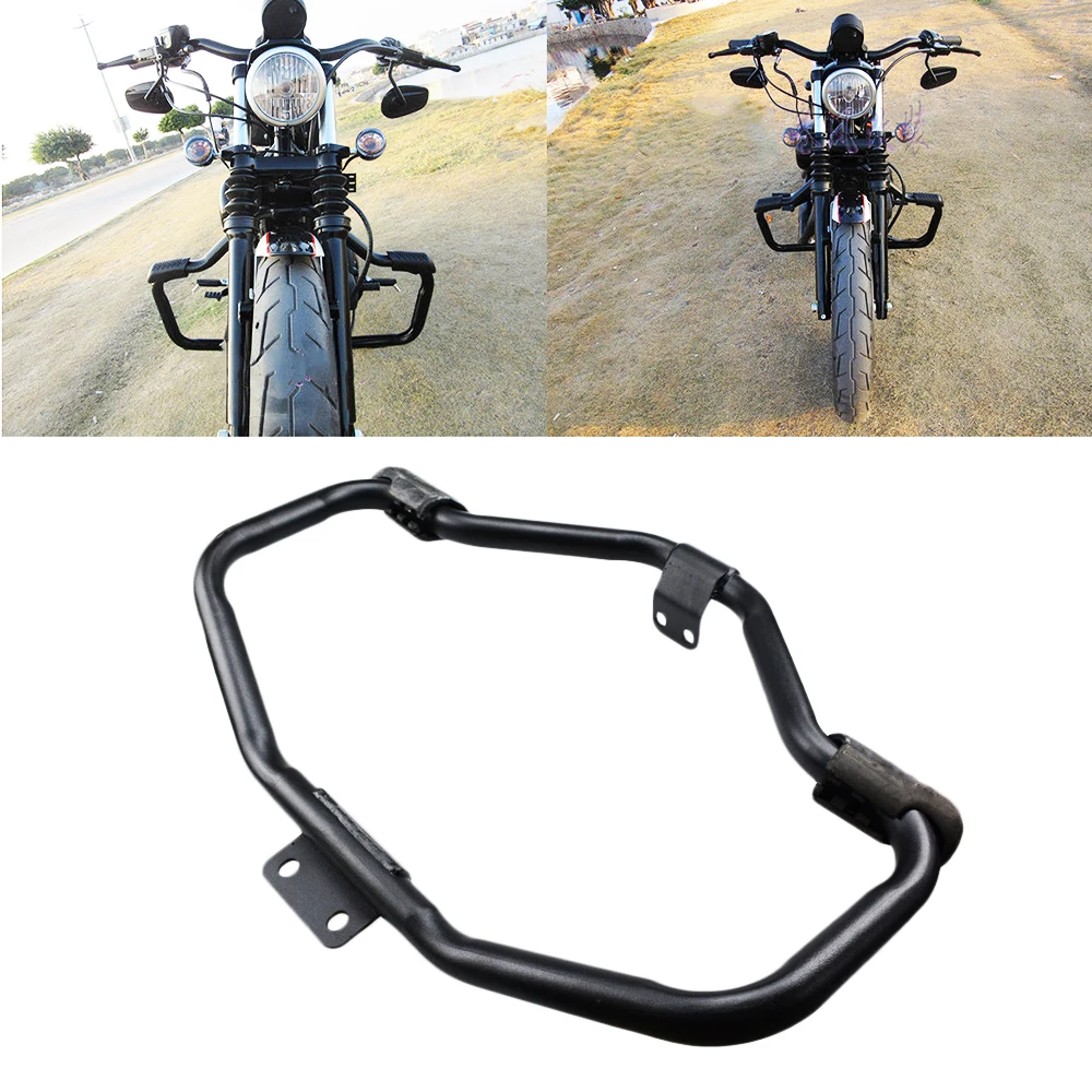 Black Engine Guard Crash Bar For Harley Sportster XL/XR 883 1200 (1984-2003) – 1.25” Steel, Gloss Black