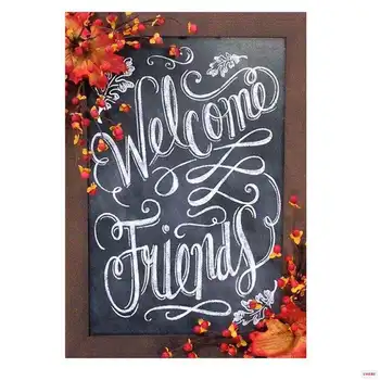 

Diamond Painting 5D Full Square/Round Blackboard Drawing Welcome Daimond Rhinestone Embroidery Painting Cross Stitch M698