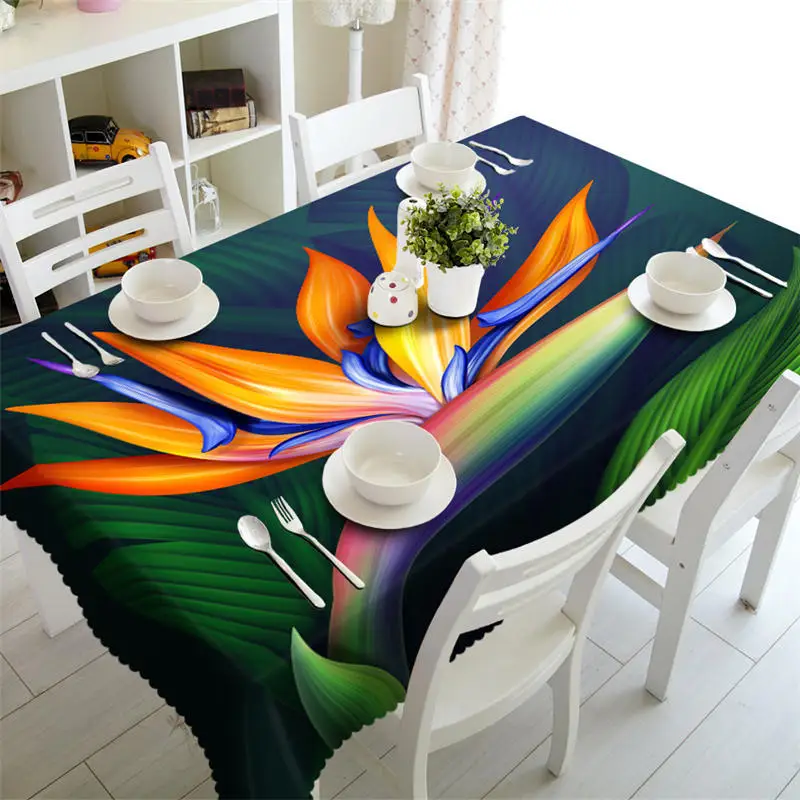 

Dresser Tablecloth Flower rectangula Waterproof Polyester fibe Table cloth wedding round table cover Customized size Pillowcase
