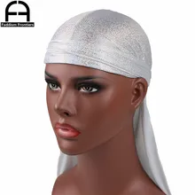 Новая мода для мужчин блестящие Durags бандана головные уборы для мужчин Durag Искусственные парики Тюрбан Hat Doo Durag Байкерская бандана пиратская шляпа аксессуары для волос
