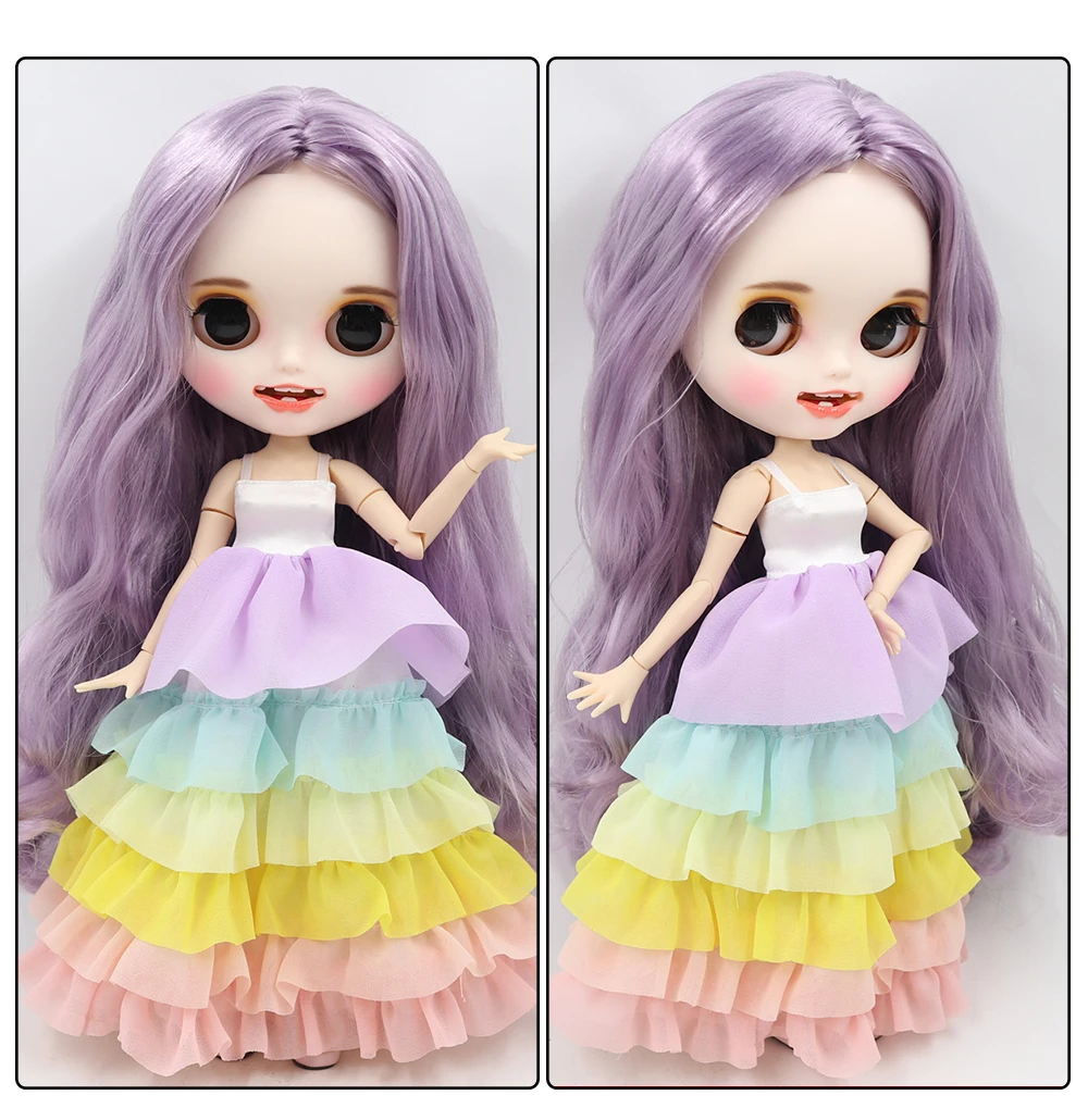 Emerson - Premium Custom Neo Blythe Lillade juuste, valge naha ja mati naeratava näoga nukk 1