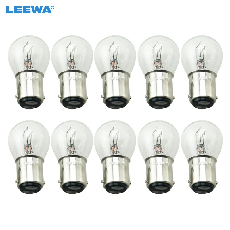 ambient lighting car LEEWA 10pcs 1157 BA15D P21/5W S25 12V Car Clear Glass Lamp Brake Tail Bulb Car Indicator Halogen Lamp  #CA2722 fog light for car