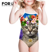 Купальник для девочек с цветочным рисунком, в полоску, Цельный купальник для девочек, детские купальники для маленьких девочек, детские купальники с рисунком, детские купальники