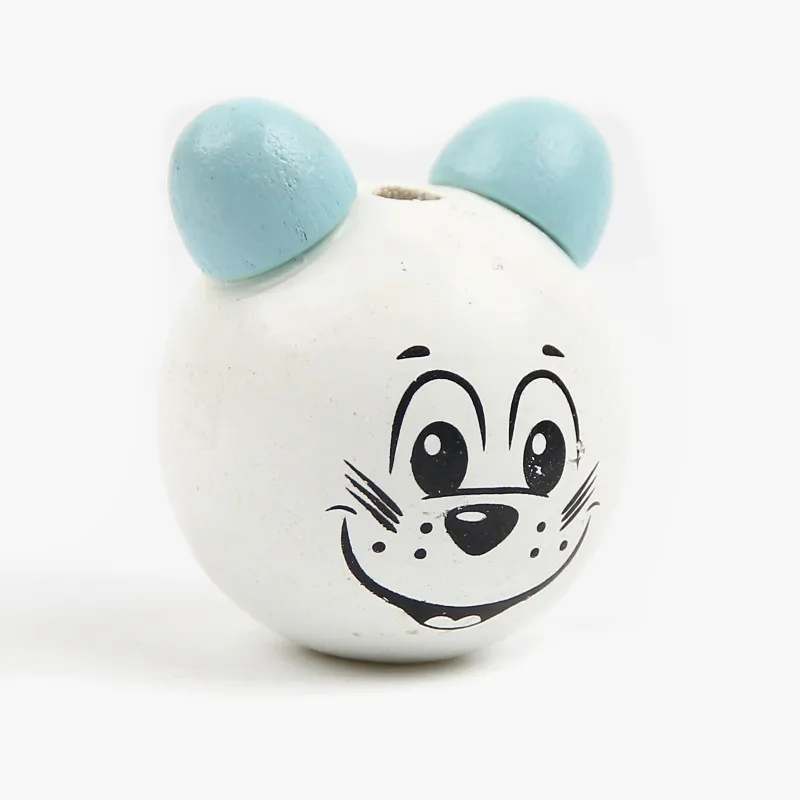 Wooden Beads 3D Bear Cartoon 20Pcs Ball Smiling Face Wood DIY Pacifier Clip &amp Jewelry For Children Kids Craft | Украшения и