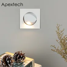 Apextech Recessed 3W CREE LED Bedside Reading Wall Lamp Modern Nordic Style Bedroom Night Lights Beam