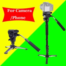 For Canon Nikon DSLR Camera Yunteng 288 Pro Photography Monopod VCT-288 + Fluid Pan Head Ball + DV Unipod Phone Clip Holder