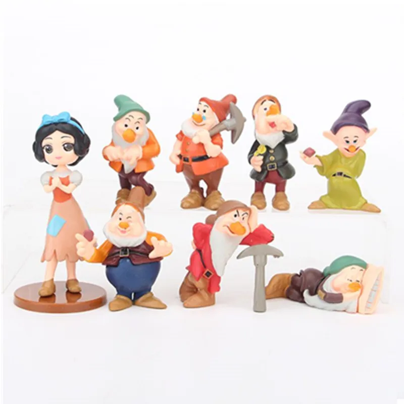 

Disney New 8Pcs/set 5-9cm Princess Snow White And The Seven Dwarfs PVC Action Figures Toys Dolls Collection Toys For Kids Gifts