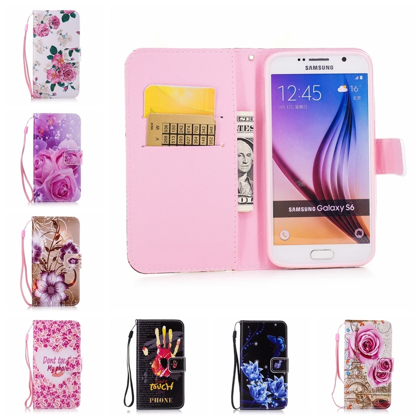 Кожаный флип чехол с модным принтом для Samsung Galaxy J3 2016 J1 J2 Prime A3 A5 A7 J7 J5 2017 S5 Neo S6 S7 Edge