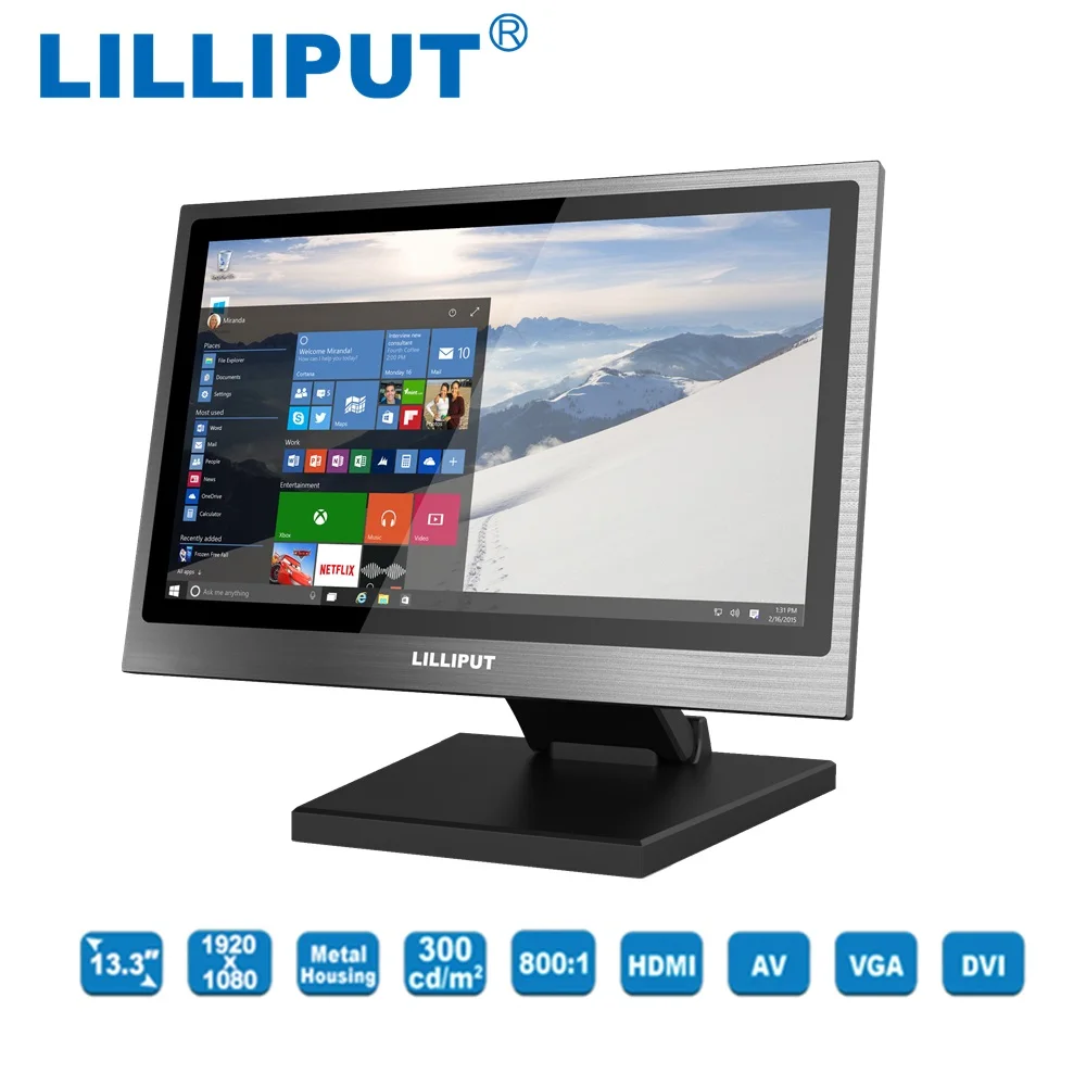 Lilliput TK1330-NP/C 13.3 inch LED Displays Metal Housing Open frame Industrial Monitor HDMI VGA DVI A/V inputs