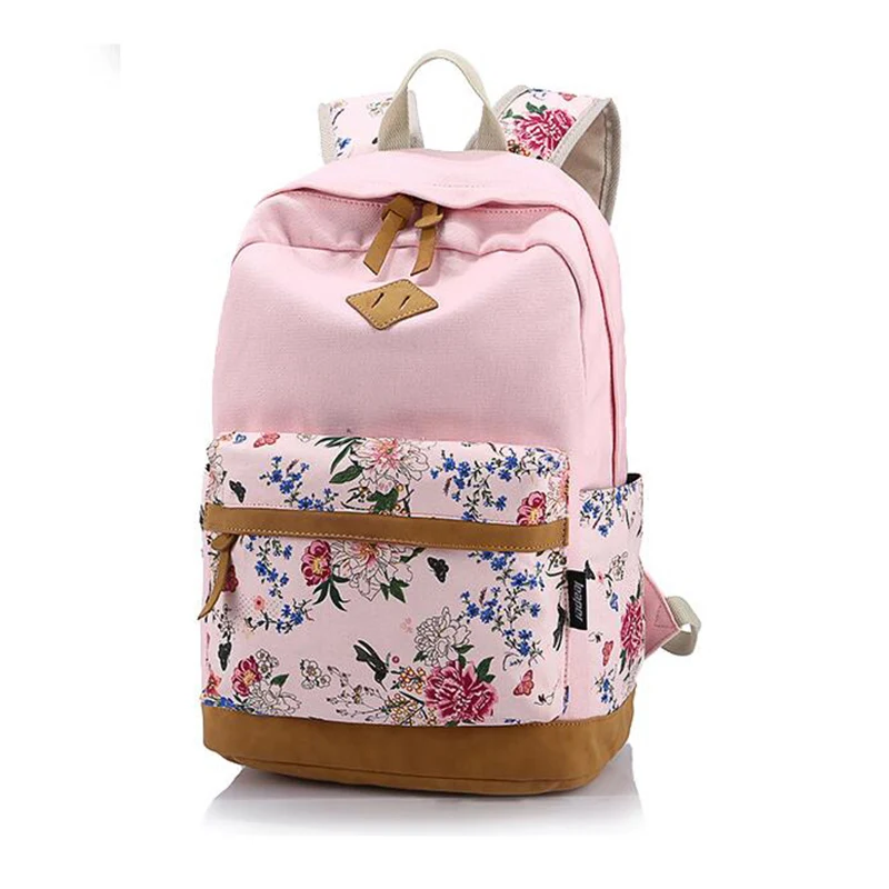 Canvas Printing Flowers 11colors Backpack Women 2017 Fashion Multifunction School Bags For Teenage Girls 30 OFF